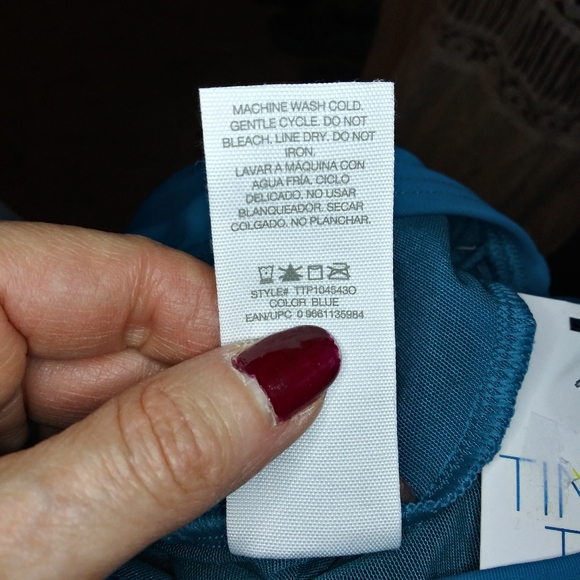 Time And Tru Turquoise Belted One-Piece Swimsuit - Picture 9 of 10